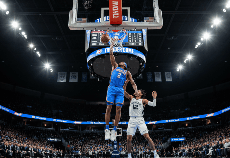 memphis grizzlies vs okc thunder match player stats