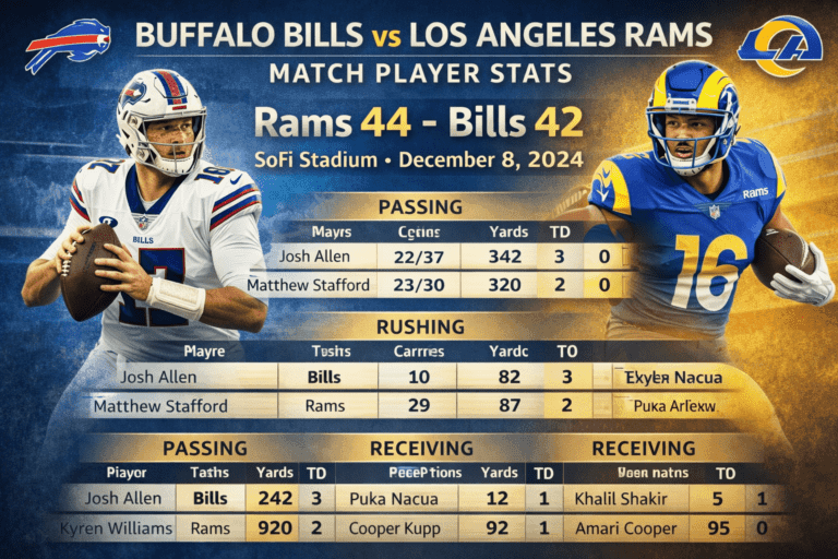 buffalo bills vs los angeles rams match player stats