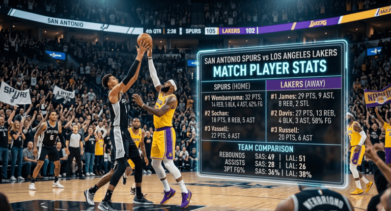 san antonio spurs vs lakers match player stats