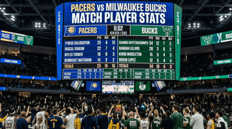 pacers vs milwaukee bucks match player stats