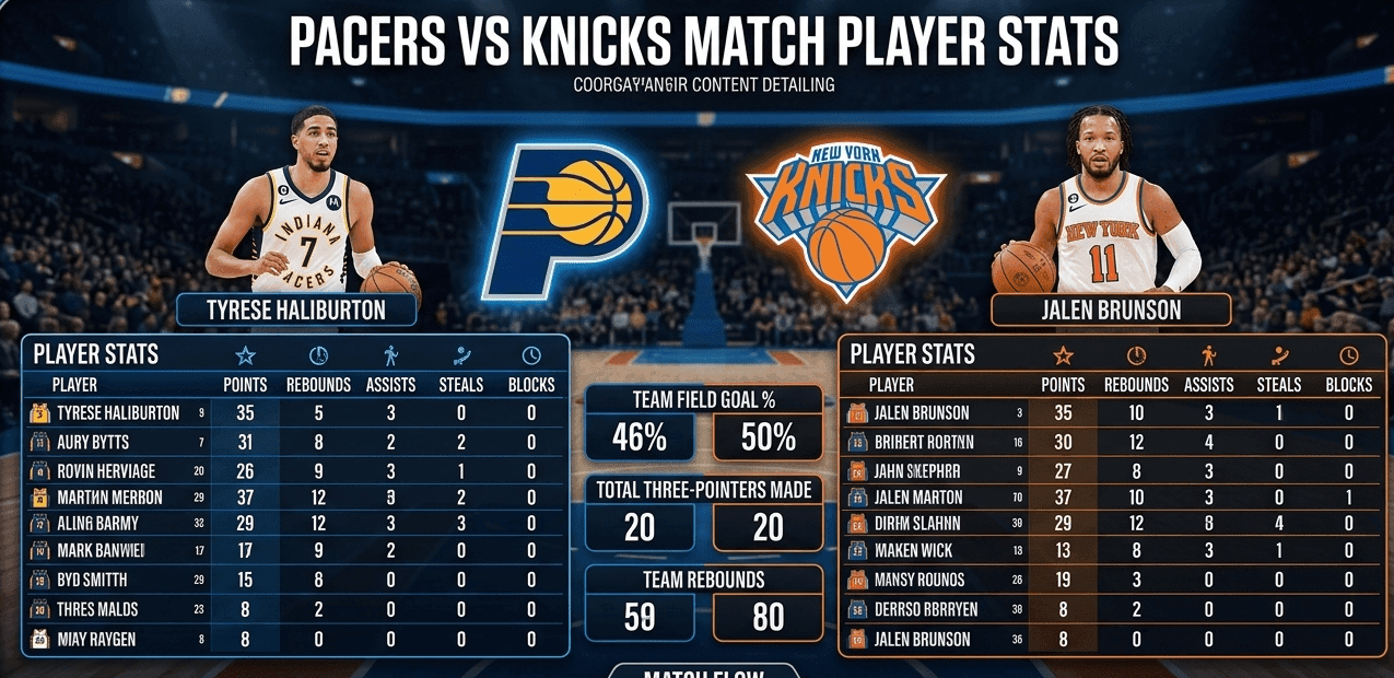 pacers vs knicks match player stats