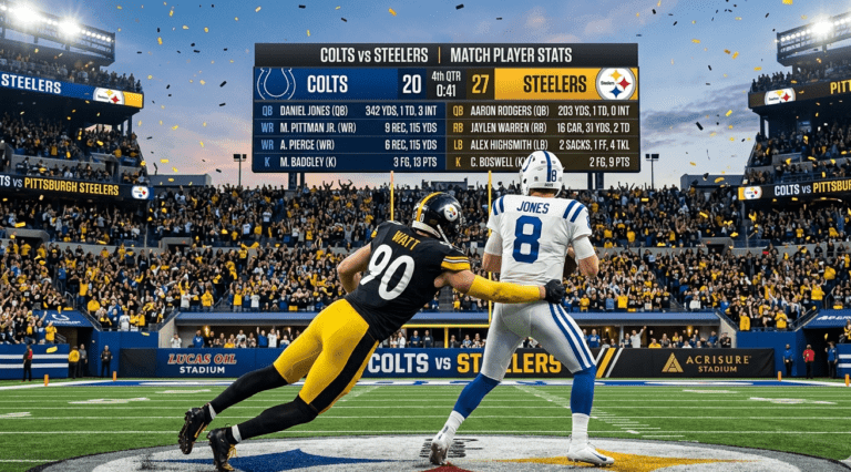 colts vs pittsburgh steelers match player stats
