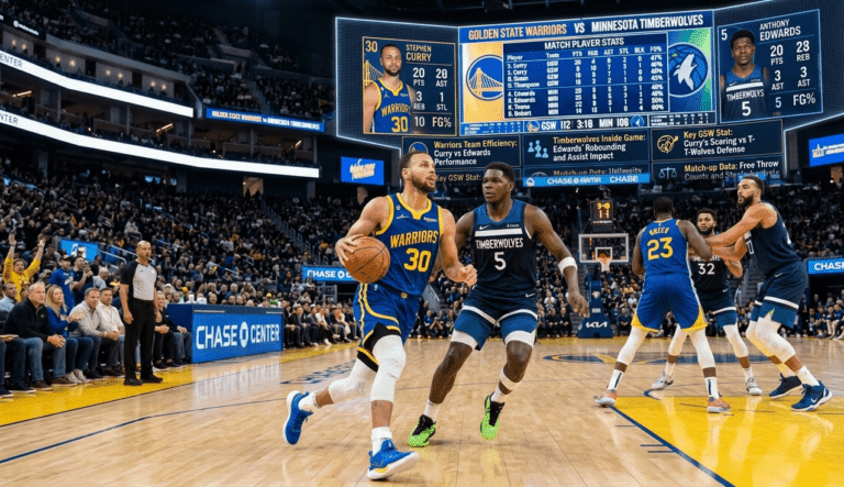 golden state warriors vs timberwolves match player stats