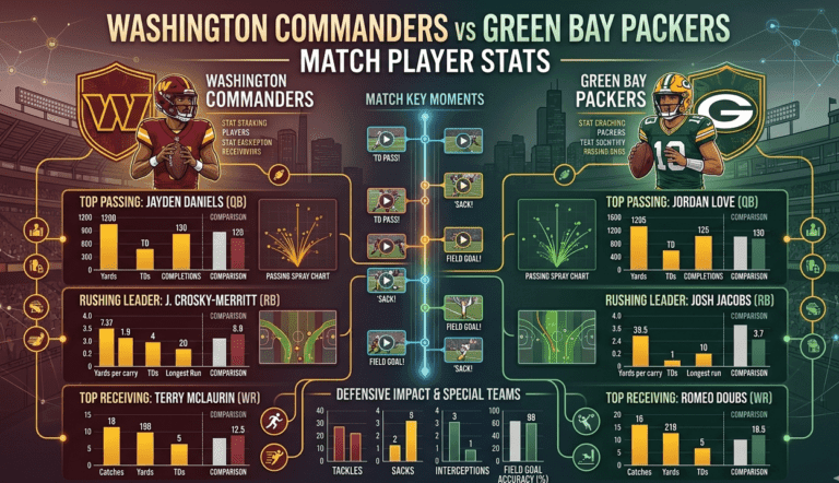 washington commanders vs green bay packers match player stats