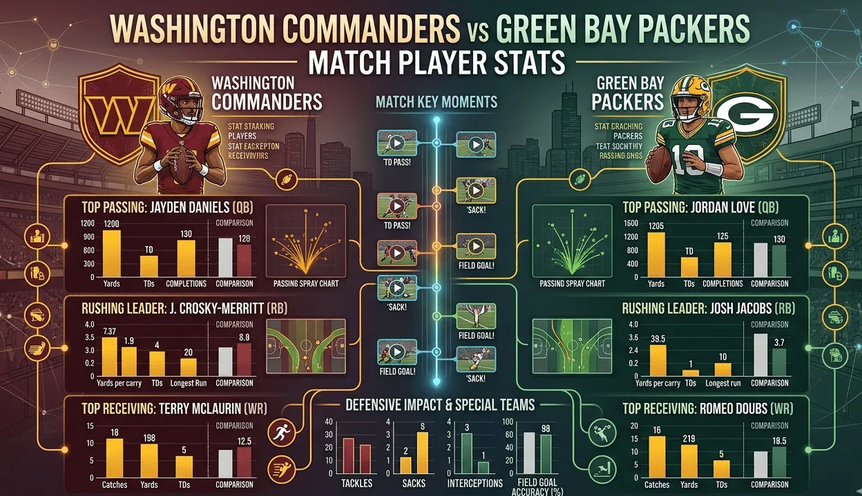 washington commanders vs green bay packers match player stats