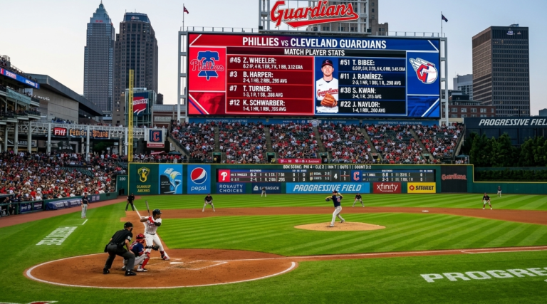 phillies vs cleveland guardians match player stats