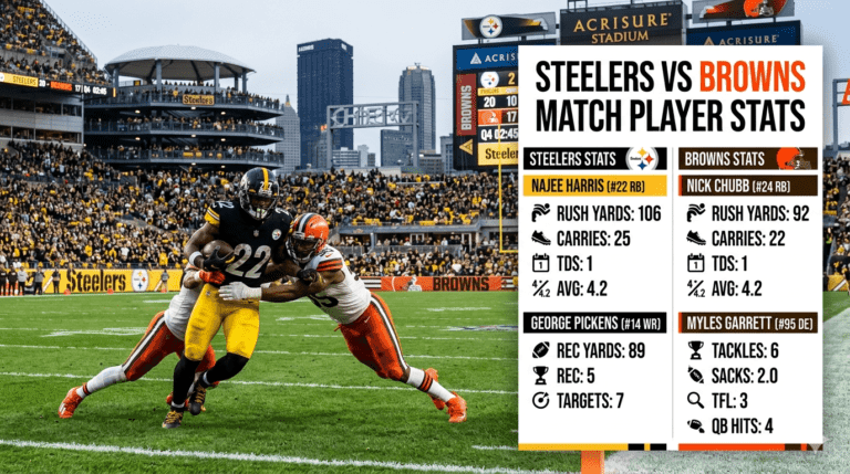 pittsburgh steelers vs cleveland browns match player stats