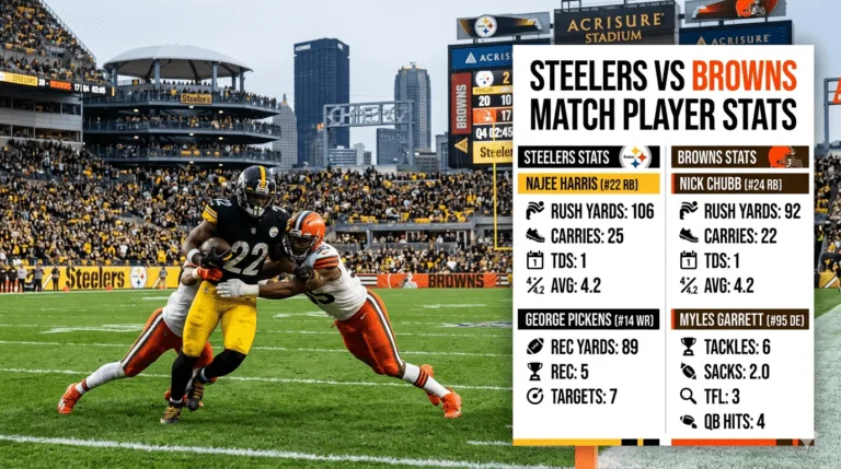 pittsburgh steelers vs cleveland browns match player stats