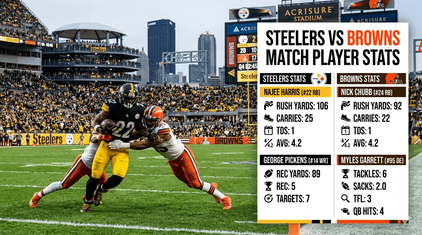 pittsburgh steelers vs cleveland browns match player stats
