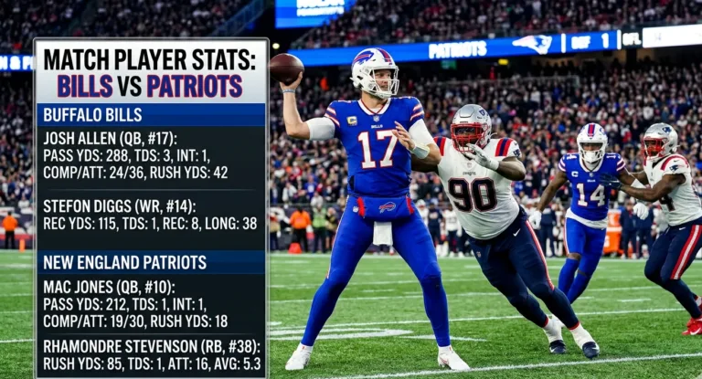 buffalo bills vs new england patriots match player stats