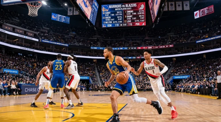 golden state warriors vs portland trail blazers match player stats