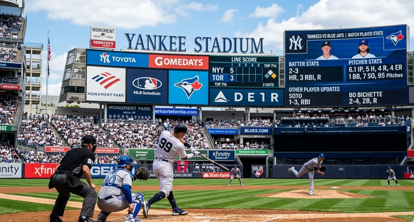 new york yankees vs toronto blue jays match player stats