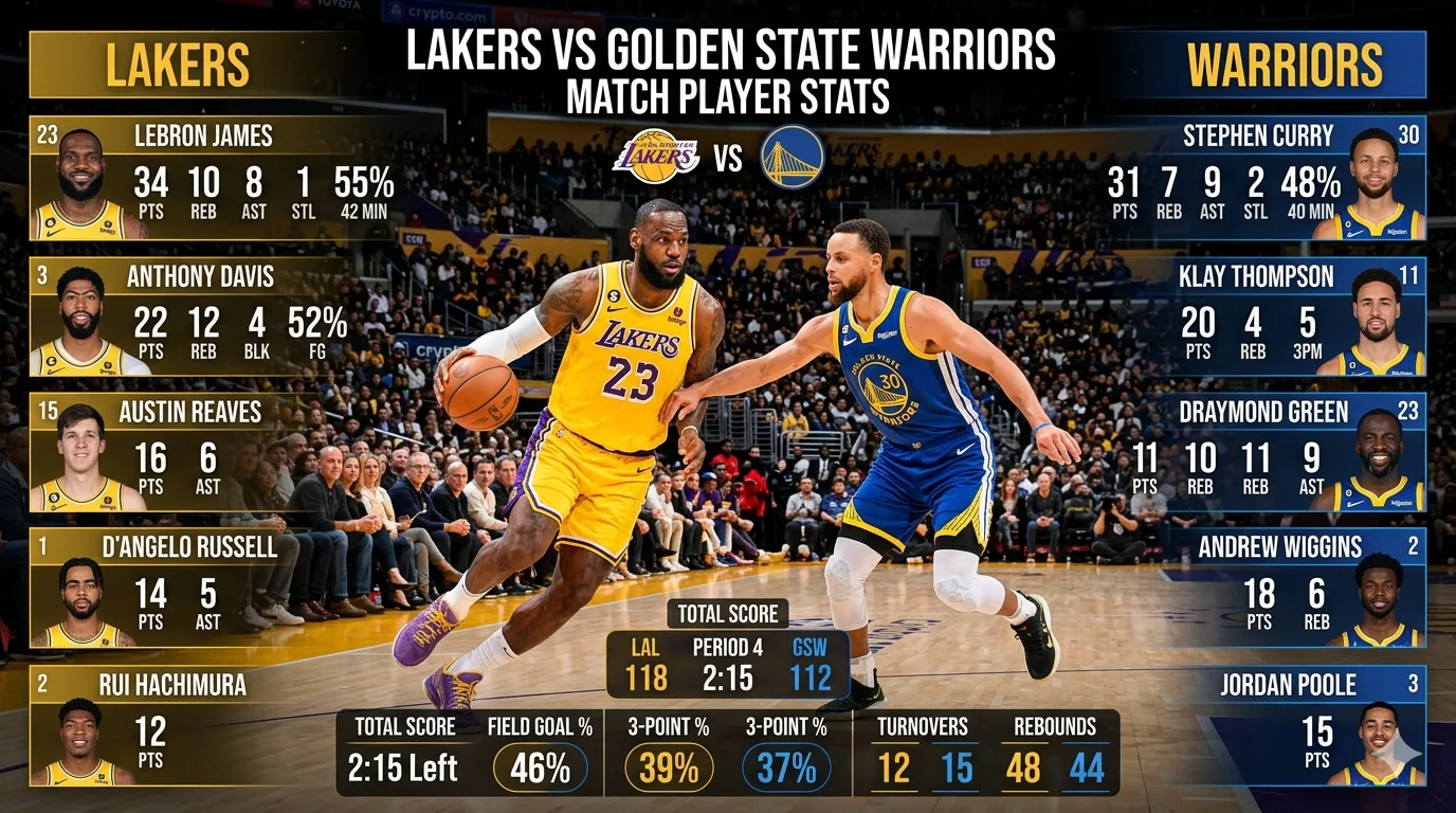 lakers vs golden state warriors match player stats