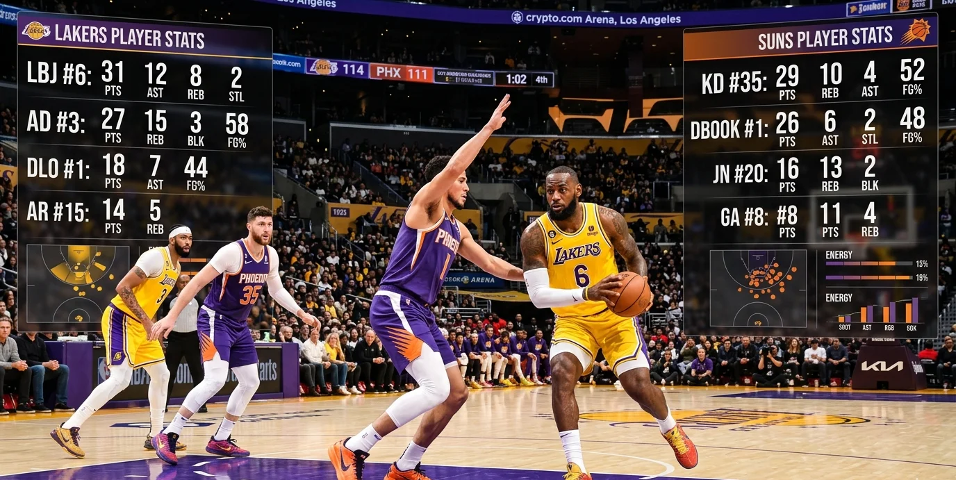 lakers vs phoenix suns match player stats