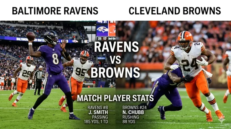 Baltimore Ravens vs Cleveland Browns Match Player Stats