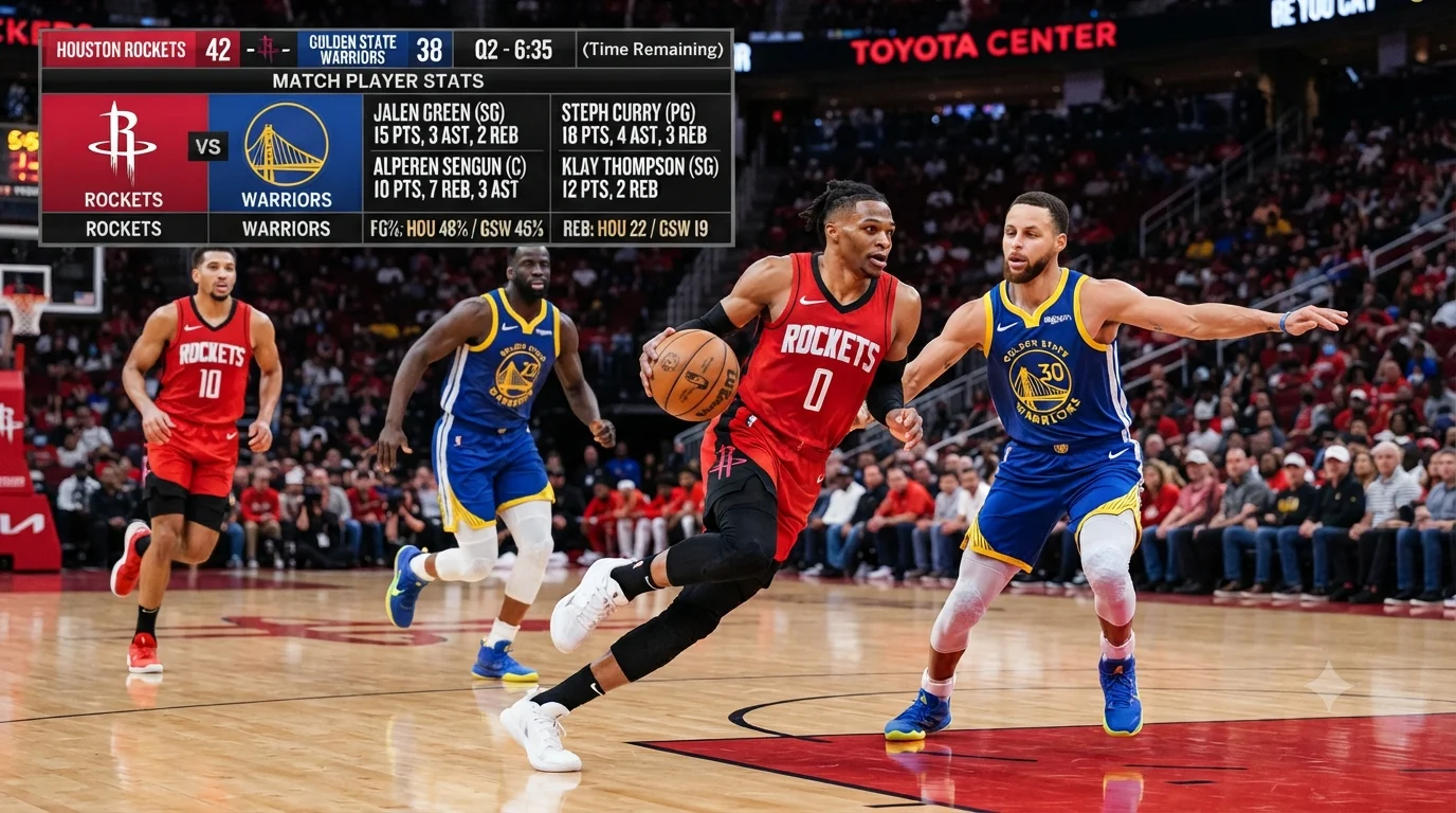houston rockets vs golden state warriors match player stats